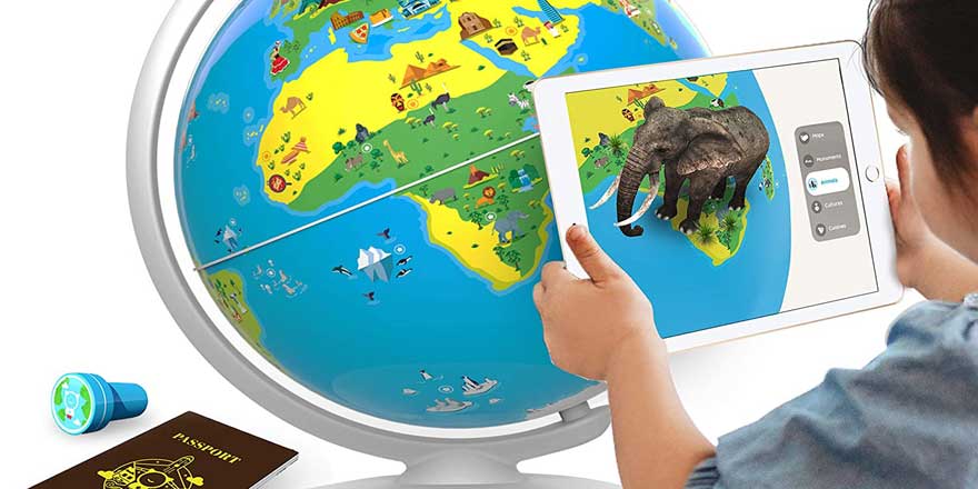 TOYMYTOY Globo del mundo de 7.2 pulgadas con el juguete giratorio educativo del aprendizaje del globo de escritorio del soporte